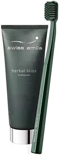 Ensemble dentifrice et brosse à dents swiss smile bliss, à base de plantes
