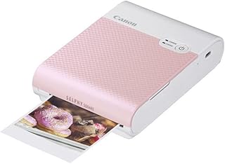 Imprimante photo couleur portable sans fil canon selfie square qx10, rose