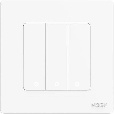 Moes 3 gangs zigbee sans fil 9 commutateur de scène bouton-poussoir mécanique alimenté