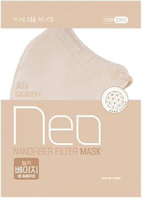Pack de 2 - masque facial avec filtre en nanofibres aq neo, léger