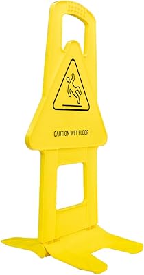 Panneau d'avertissement pour sol mouillé - jaune | panneau de nettoyage portable