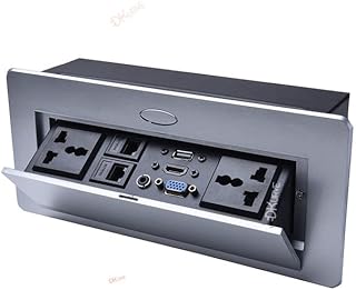 Boîtier d'alimentation pop-up avec chargeur usb courbe d pour table (argent)