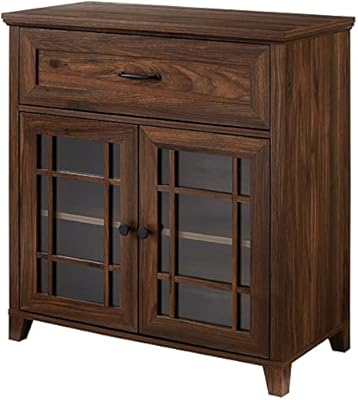 Walker edison emelia classic armoire d'appoint avec porte en verre détaillée