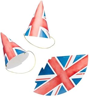 Chapeaux de fête en papier union jack 10 pièces - couronnement du roi
