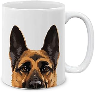Tasse à café en céramique imprimée berger allemand noir 118