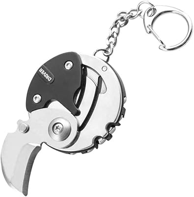Porte-clés de poche multifonction 4 en 1, couteau pliant portable, tournevis à pièces