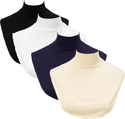 4 pièces faux col roulé chemisier détachable à demi-col dickie pour femmes filles