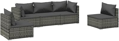 Vedexcel ensemble de salon de jardin 5 pièces avec coussins pour patio extérieur