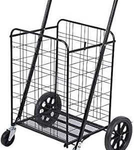 Chariot d'épicerie double pivotant yamim - mini chariot portable pliable permettant d'économiser de l'espace pour les courses et l'épicerie. Diaytar : Acheter moins cher n'a jamais été aussi facile