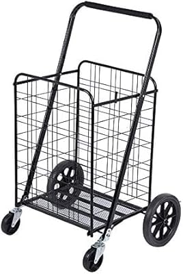 Chariot d'épicerie double pivotant yamim - mini chariot portable pliable permettant d'économiser