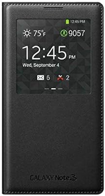 Étui à rabat intelligent s-view pour samsung galaxy note 3 avec capteur [duplus]