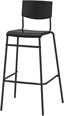 Tabouret de bar d'angle stig ikea little loved avec dossier noir