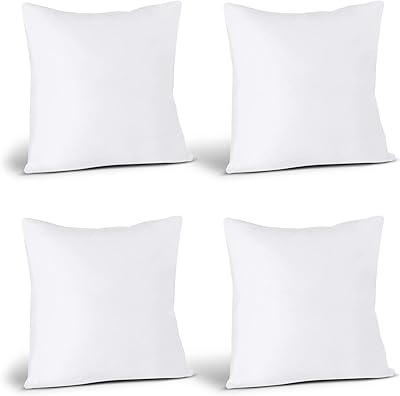 Arabest lot de 4 oreillers de canapé en coton pp hypoallergénique à