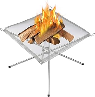 Support à bois de chauffage pliable en acier inoxydable, poêle d'extérieur portable