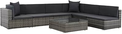 Ensemble de chaises de jardin vedaxl 7 pièces avec coussins pour terrasse extérieure
