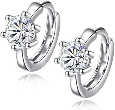 Boucles d'oreilles créoles en argent sterling 925 hypoallergéniques en zircone cubique boucles hexagonales
