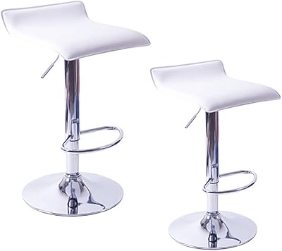 Lot de 2 chaises de bar réglables en cuir pu avec repose-pieds