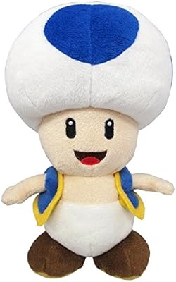 Little buddy super mario all star collection 1588 peluche crapaud bleu, 7 pouces