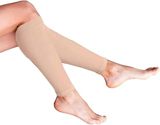 Bas de contention sans pieds pour femmes, couleur de peau, bas extensibles
