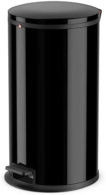 Poubelle à pédale hilo, noir pur l, 25 litres + intérieur en plastique