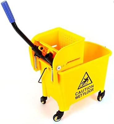 Chariot de nettoyage en plastique avec seau à vadrouille 20 litres, jaune