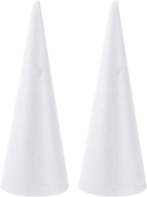 2 pièces ganazono polystyrène cône blanc arbre de noël décoration de table