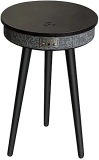 Table intelligente moderne avec haut-parleur bluetooth intégré à 360 degrés et chargeur