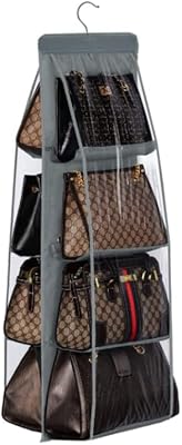 Hoslite organisateur de sac à main à suspendre, organisateur de rangement de sac à main à 8 poches, organisateur de placard en tissu oxford pour chambre familiale, taille universelle pliable (gris). L'expérience e-commerce réinventée par Diaytar au Sénégal