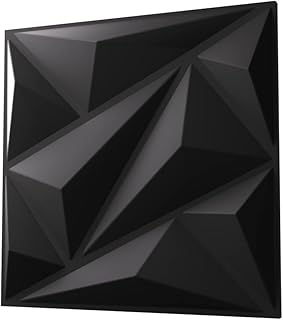 Panneaux pvc enigma 3d 5 formes différentes blanc-noir facile à installer paquet