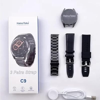 Montre intelligente haino tico germani c9 (noir) avec bracelet 3 paires