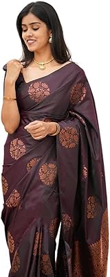 Sari en soie banarasi pour femme avec chemisier parfait pour toutes les occasions