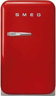 Réfrigérateur smeg à une porte, design rétro rouge, capacité 38 litres, modèle fab5rrd3ga