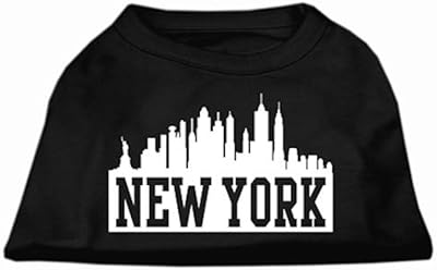 Chemise pour chien avec sérigraphie mirage new york skyline, grande, noire