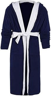 Zhangna robes pour hommes, chemise de nuit couleur couture pour hommes, peignoir kimono