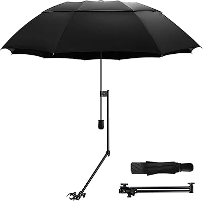 Parapluie de golf upf 50+ avec clip universel réglable, parapluies de pluie portables