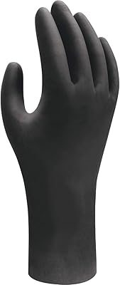 Gants de sécurité jetables en nitrile showa, sans poudre, biodégradables, noirs, taille l