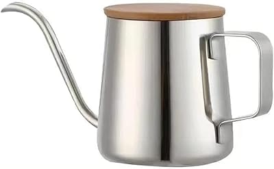 Cafetière à bec long et étroit de 350ml, bouilloire à col de cygne, en acier inoxydable, goutte à goutte manuelle, verser sur le café et le thé avec couvercle en bois. Diaytar : Le e-commerce qui respecte votre budget