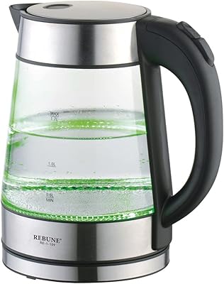 Bouilloire électrique sans fil rebune avec corps en verre 2 200 watts capacité