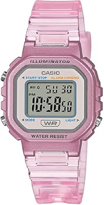 Montre numérique pour fille avec cadran transparent et bracelet en résine transparente la-20whs-4adf