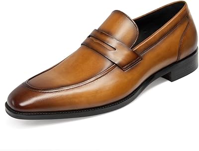 Mocassins à enfiler en cuir pour hommes, chaussures formelles