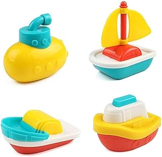 Jouets de bain modèle de bateau flottant en plastique 4 pièces piscine