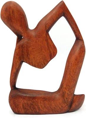 Ailes courageuses en bois sculptées à la main - homme pensant - décoration