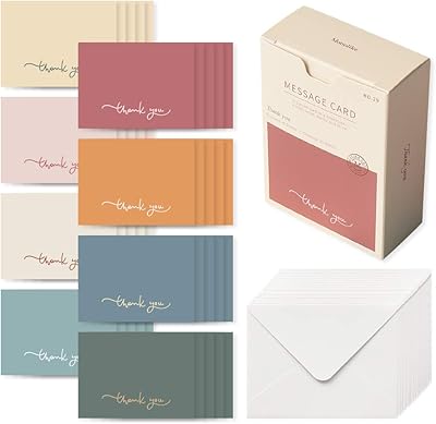 Carte de remerciement monolike - mélangez 40 mini-cartes individuelles, 20 enveloppes