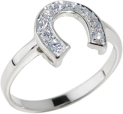 Bague en forme de fer à cheval pour femme en argent sterling 925
