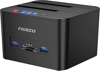 Station d'accueil pour disque dur externe fedico dual usb 3.0 avec fonction