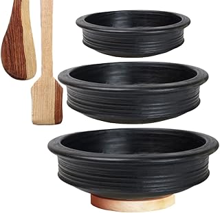 Craftsman india online kadai/batterie de cuisine en argile pré-assaisonnée (noir, 1, 2, 3 litres), 32 cm (céramique). Diaytar : Parce que bien acheter, c'est économiser