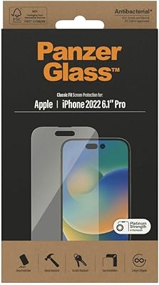 Protecteur d'écran panzerglass classic fit pour apple iphone 14 pro 2022