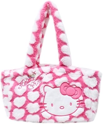 Joli sac à main portable en peluche anime lolita hello kitty pour femme