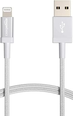 Câble de chargeur usb type a vers lightning amazonbasics, cordon recouvert de nylon