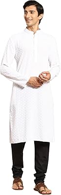 Raghubhai hargovindas chikankari kurta brodé pour hommes avec ensemble churidar (sqr)